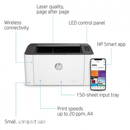 HP 107w Single Function Laser Printer